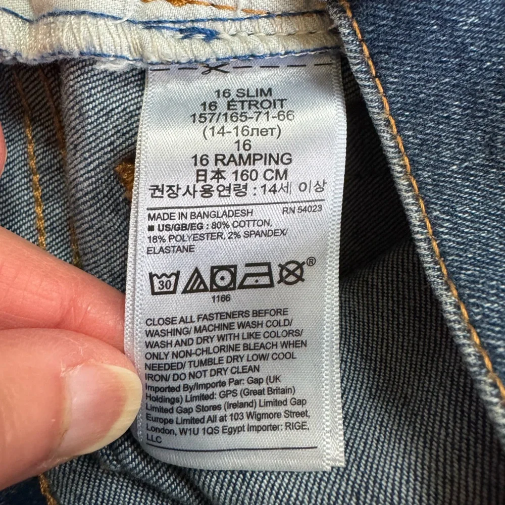 GAP Kids Dark Blue 16 Slim Stretch Denim